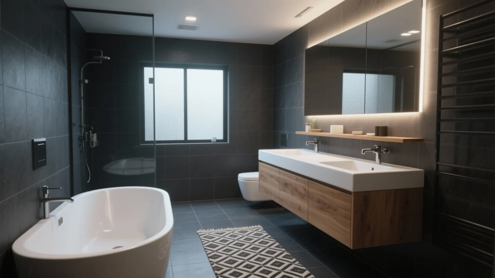 5 Dark Grey Bathroom Floor Ideas: Creative small-space strategies for using dark grey floor tiles in bathrooms