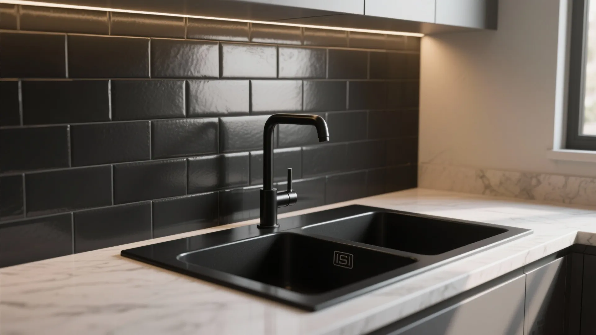 4. Contrast grout and backsplash for a cohesive look
