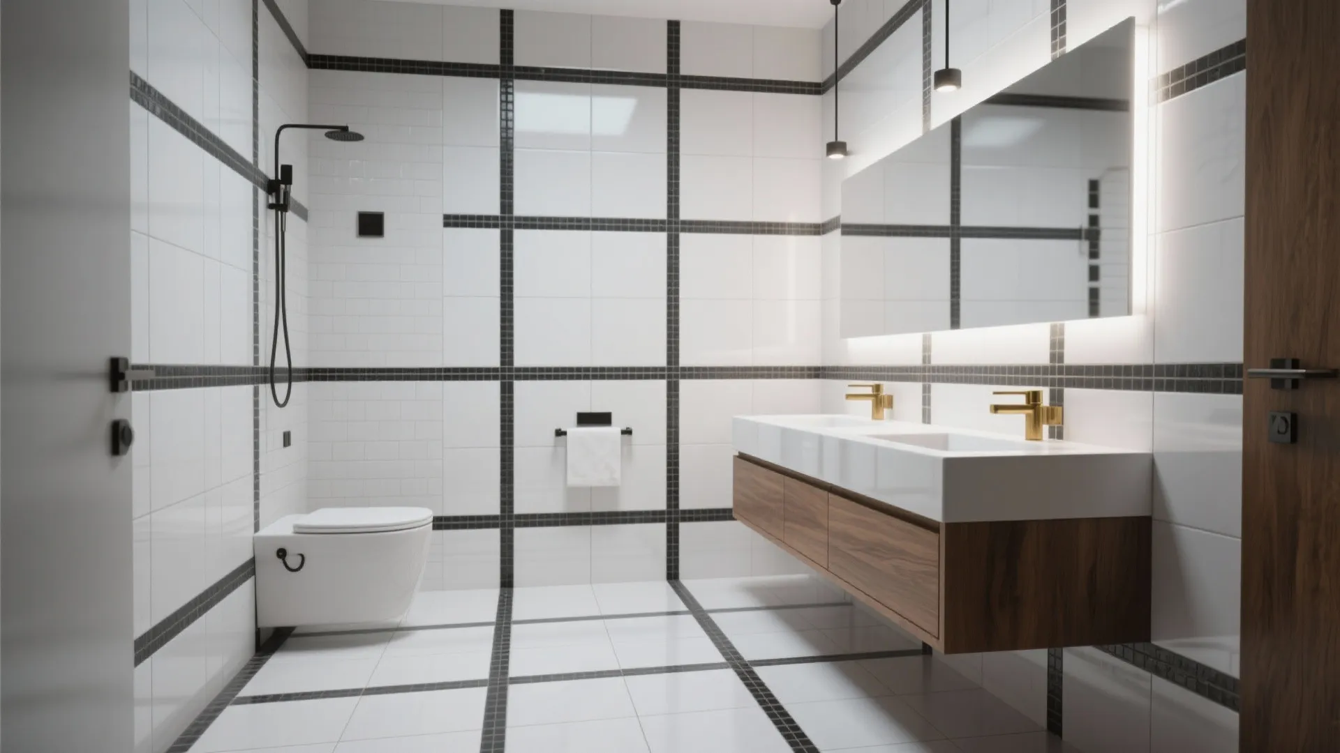 2. Contrast with Dark Grout