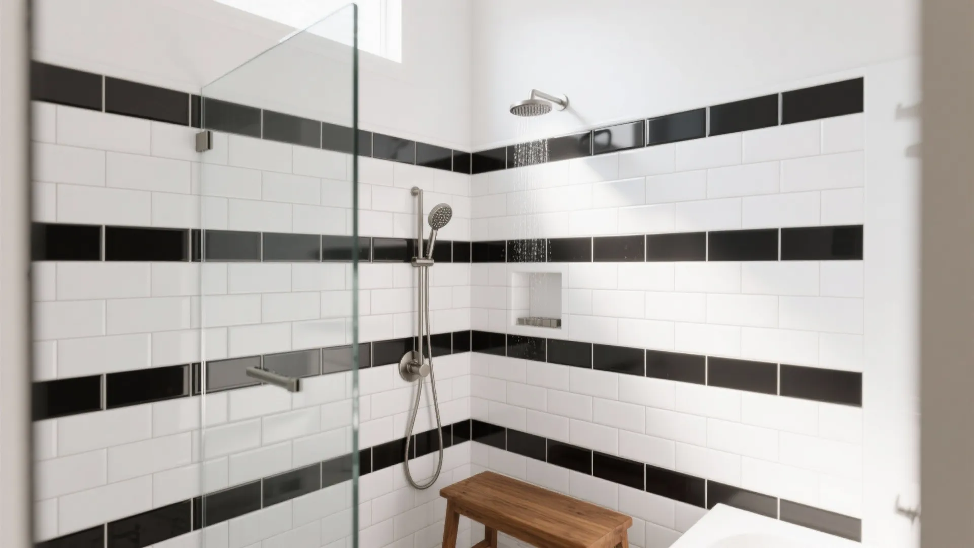 Lean, Bright, and Timeless: White Subway Tile with Dark Grout