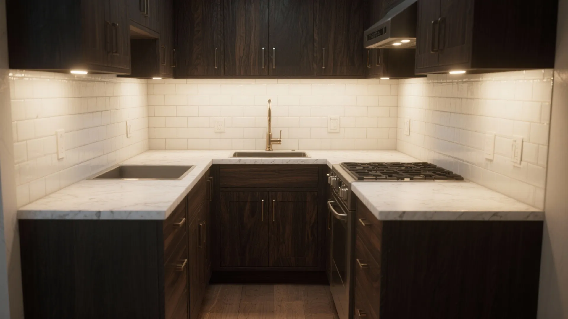 5. Dark-Stained Hickory for Bold Contrast