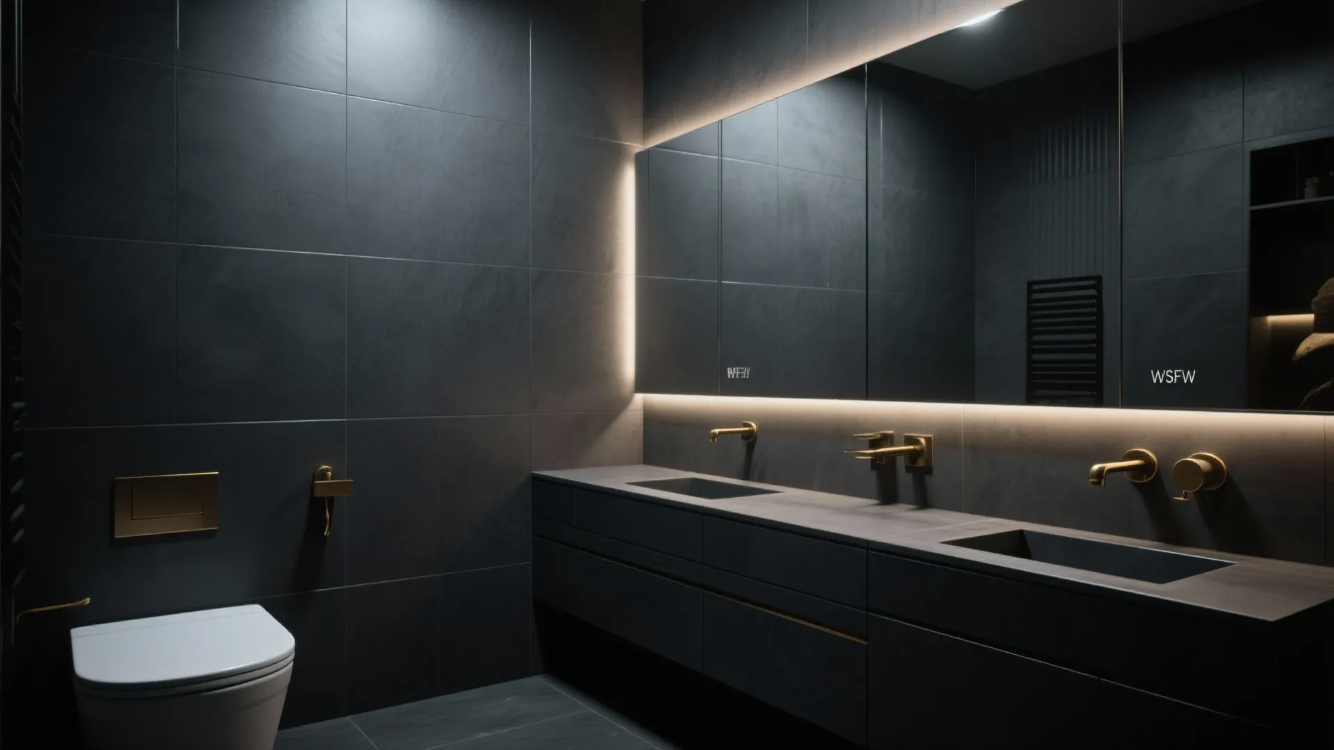 Dark-Toned Minimalist Bathroom