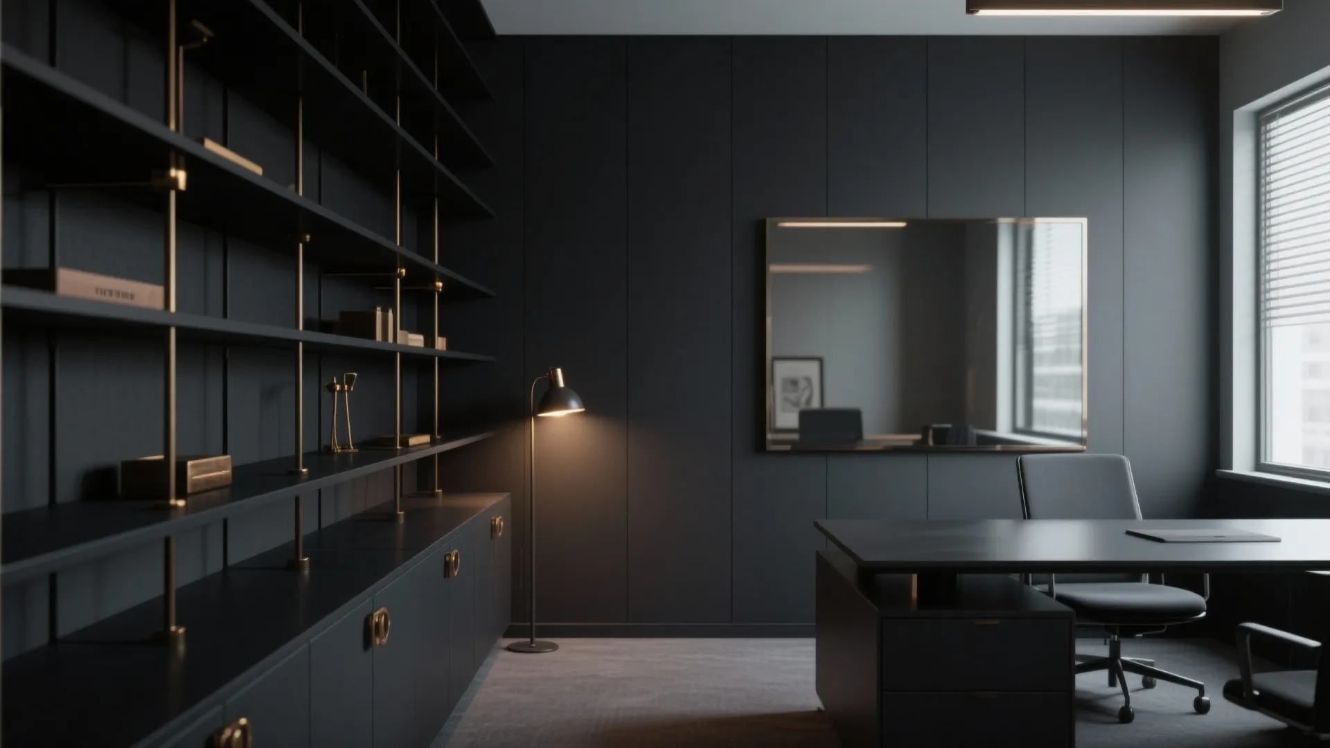 2. Dark Neutrals with Accent Metals