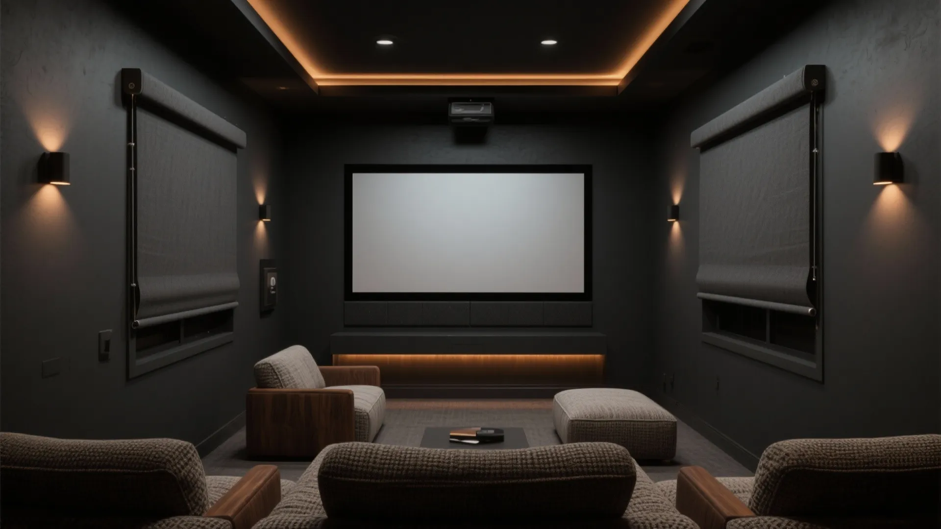 Dark palette and layered lighting