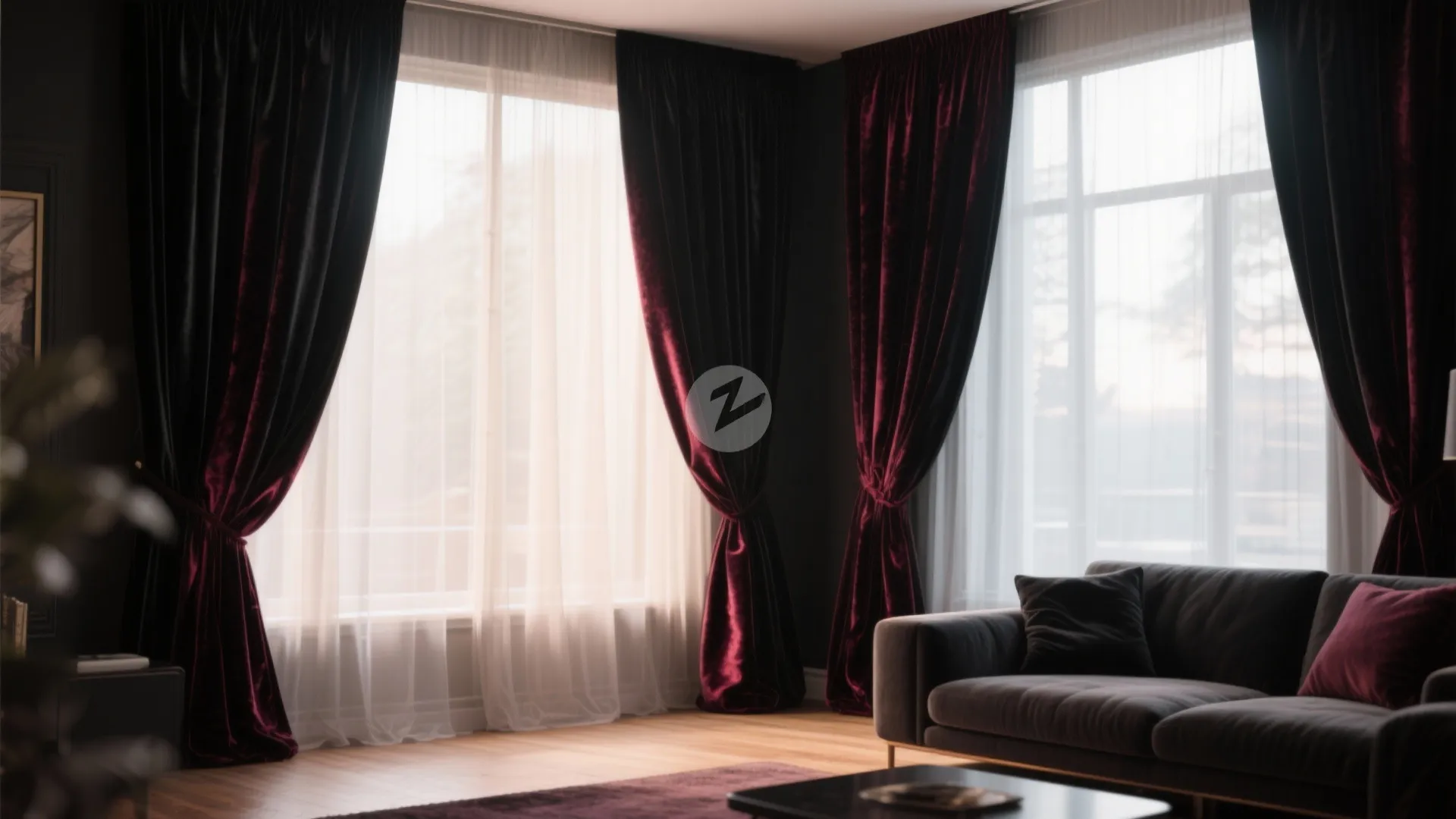 5. Dark Velvet Curtains