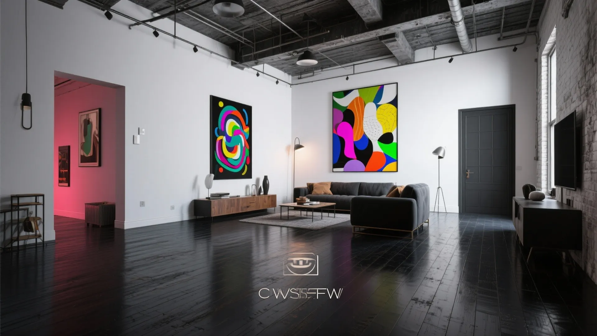 5. High-Contrast Dark Vinyl with White Walls