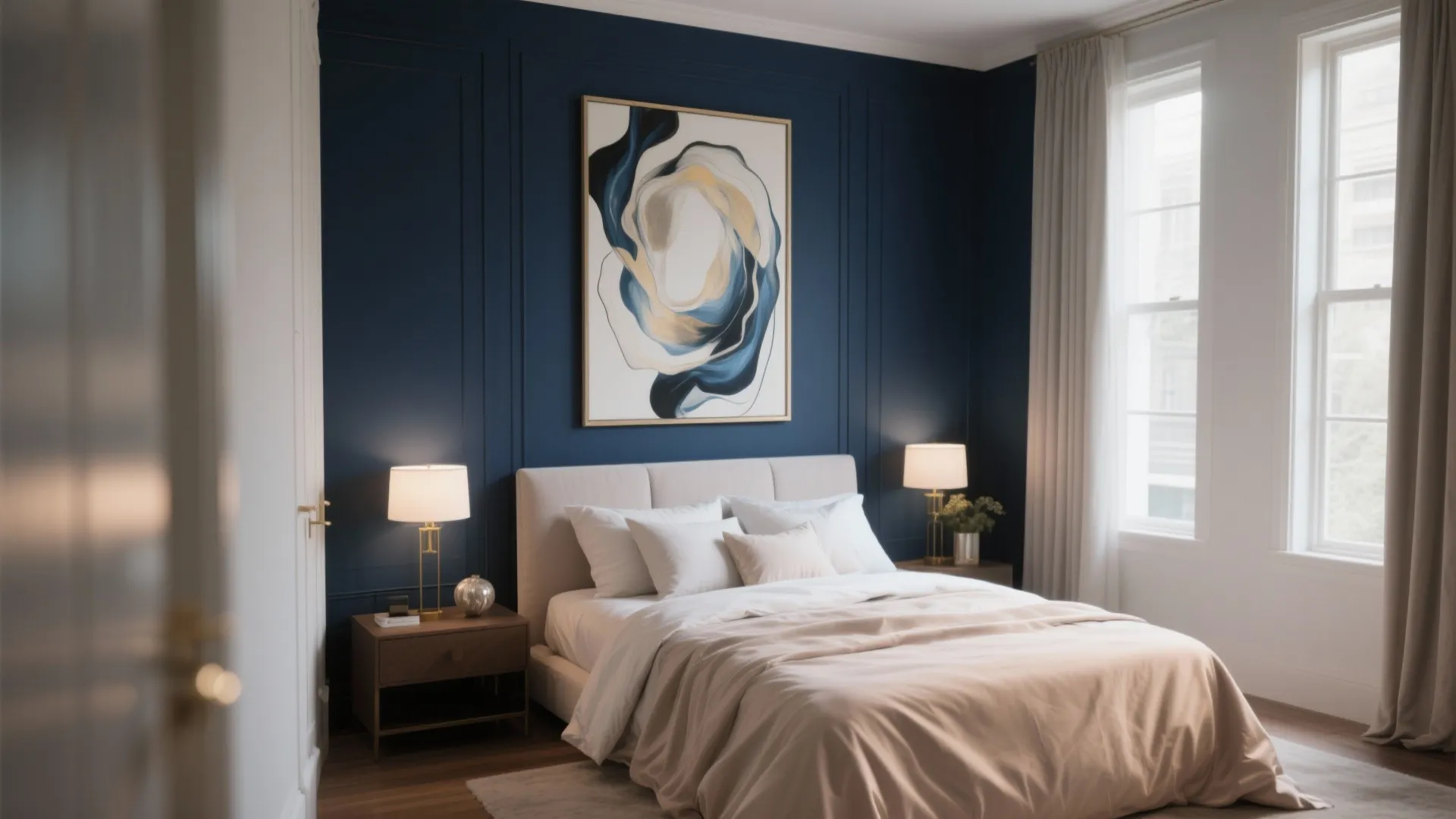 4. Dark Walls with Light Contrast