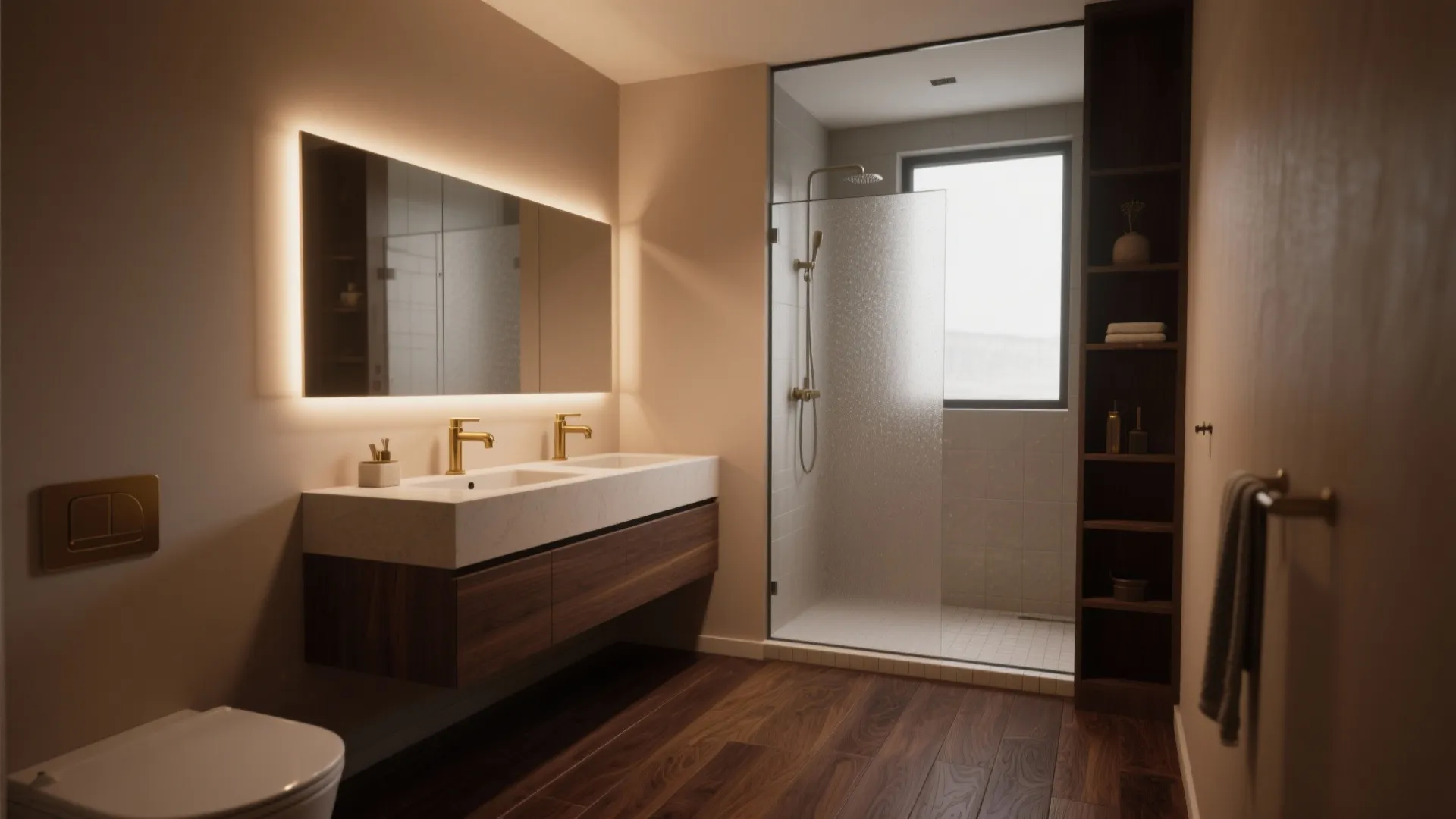 Dark Wood Floor Bathroom Ideas — 5 Inspo: Practical, stylish ways I use dark wood tones in small bathrooms