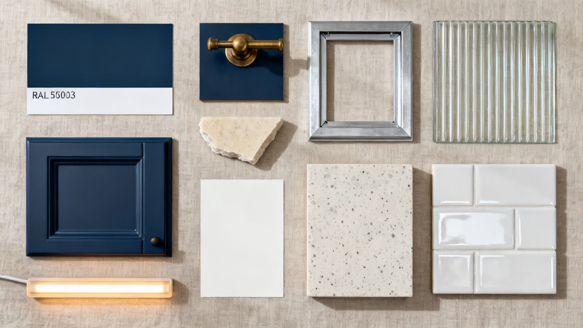 Matte Navy with Fluted Glass Uppers