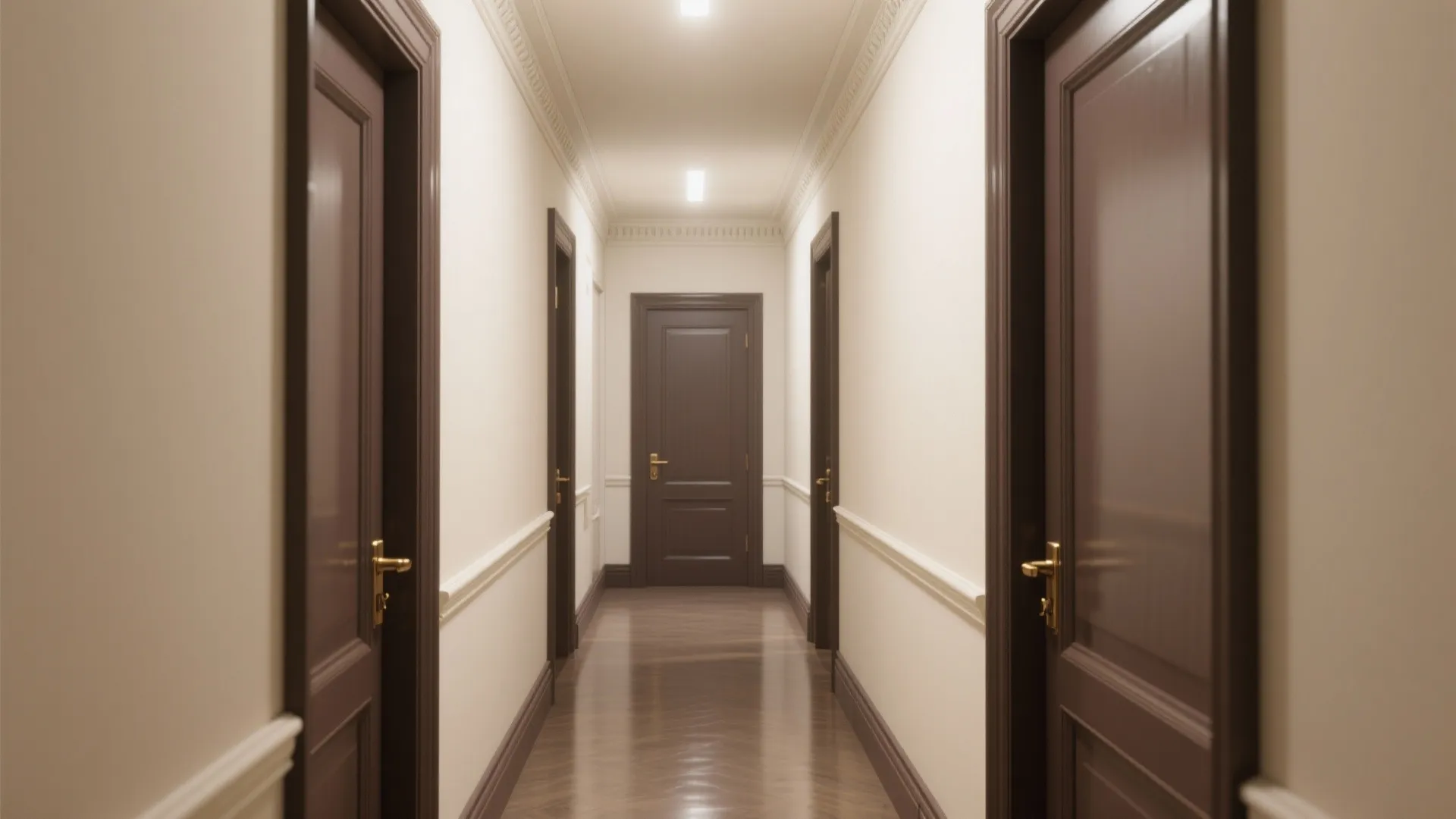 4) Doors and trim darker than walls for architectural definition