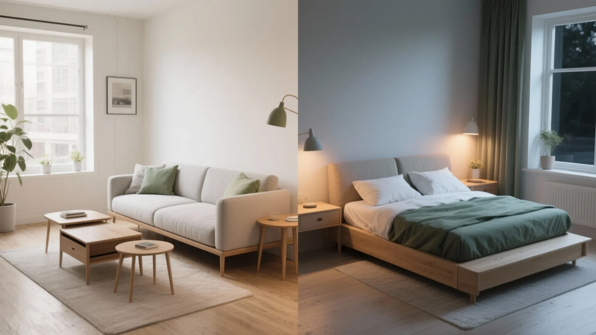 Transforming furniture for day-to-night living