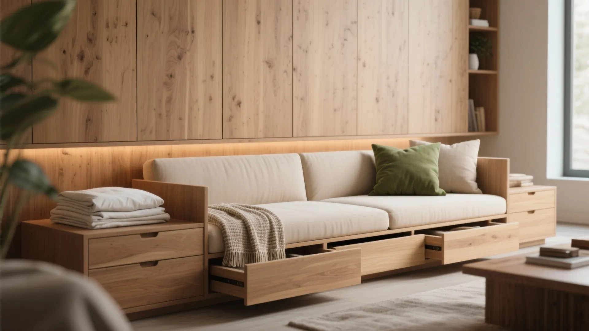 1. Flexible Living with a Daybed and Built-ins