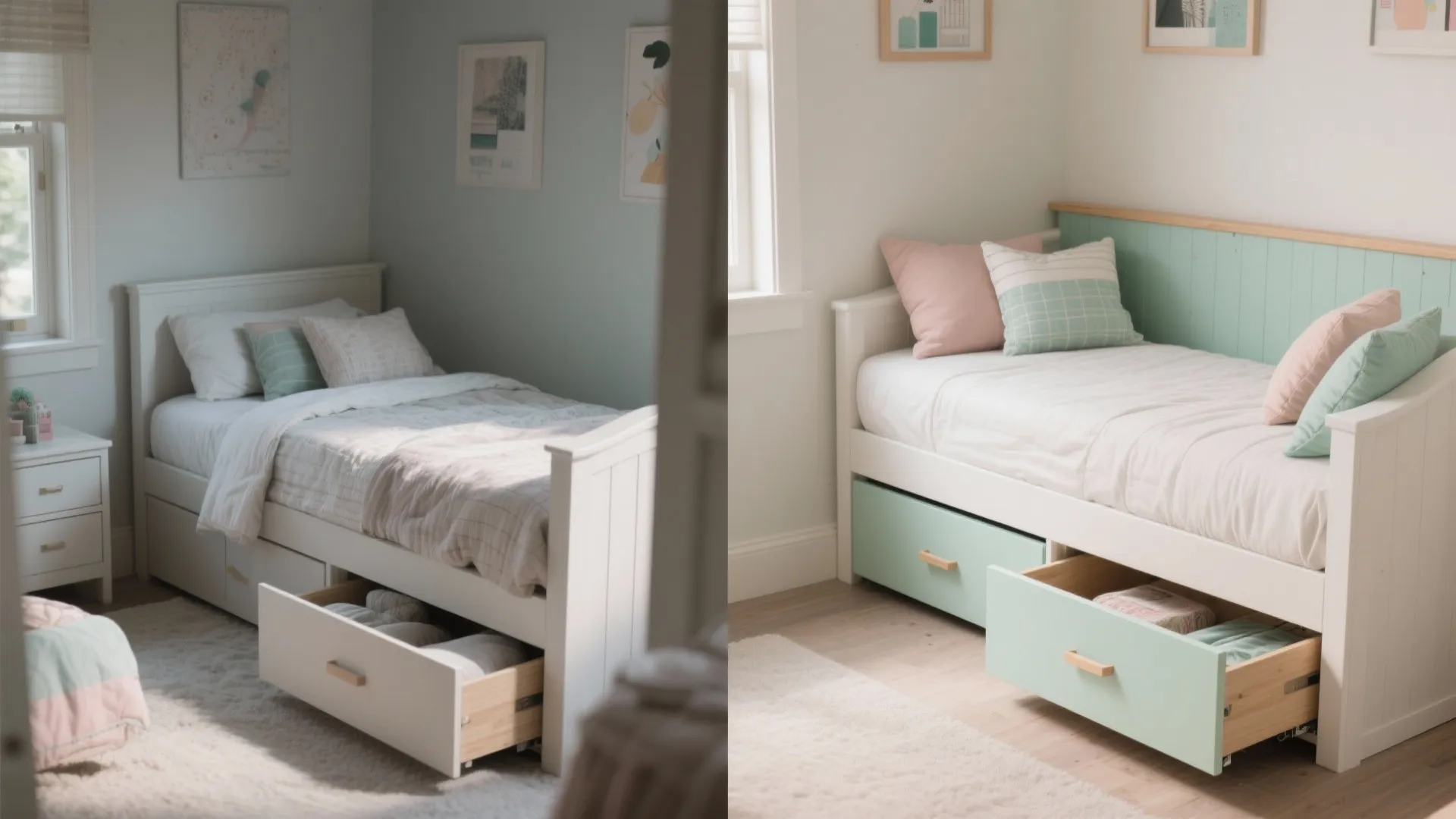 Daybed with trundle and deep drawers