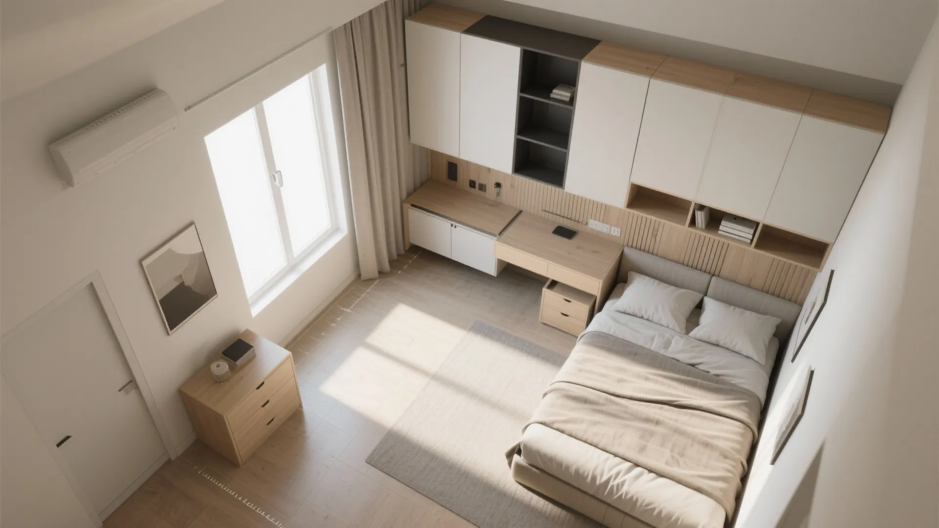 3. Daybed with modular storage and a fold-down desk