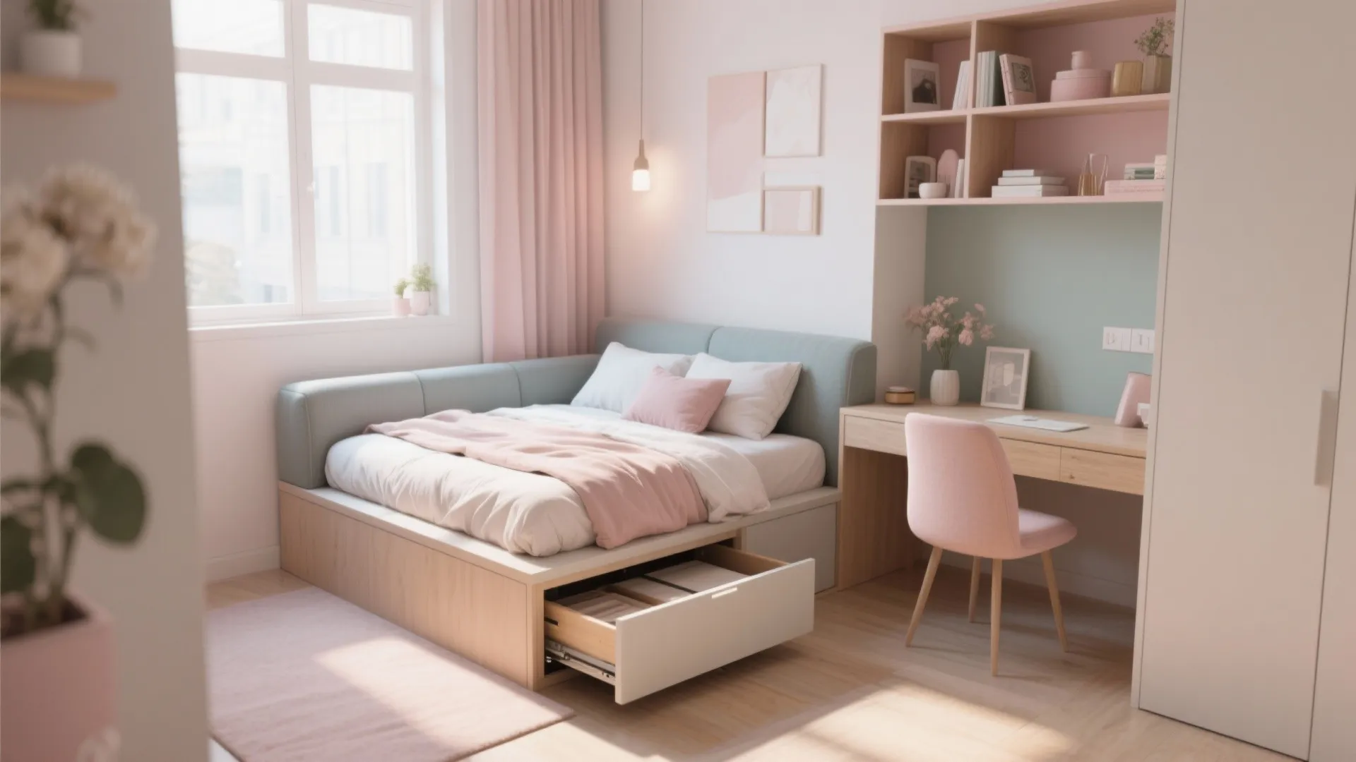 Daybed with Hidden Workspace