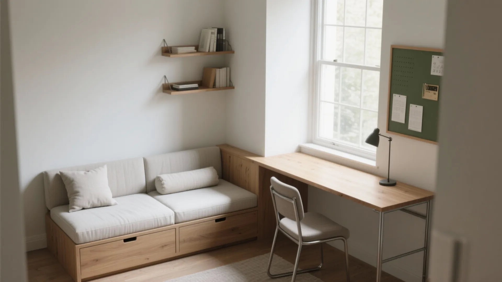 Daybed with L-Shaped Corner Desk