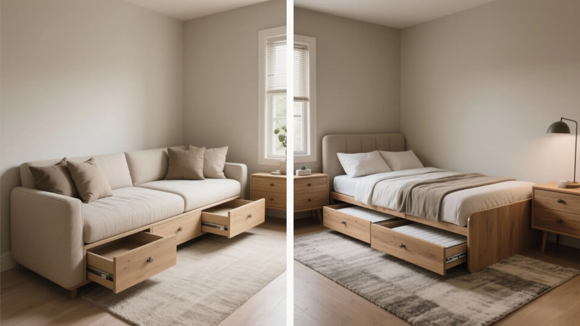 Convertible daybed with hidden storage