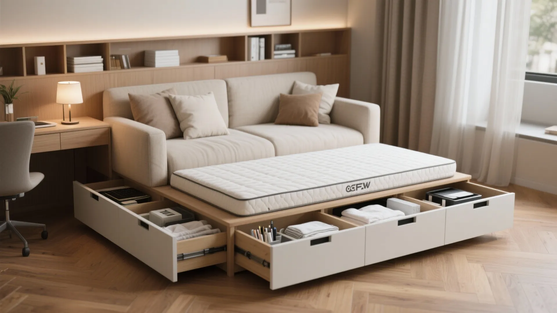 4. Convertible Sofa or Daybed with Hidden Storage