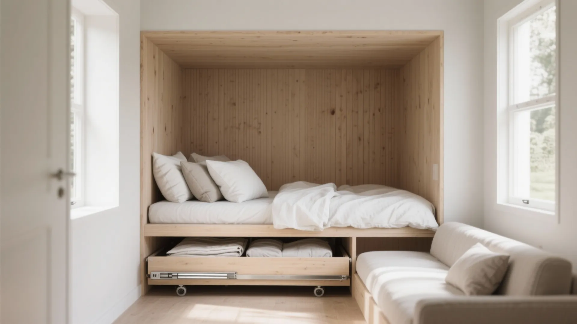 3. Daybeds with Trundles — Seating by day, sleeping for two by night
