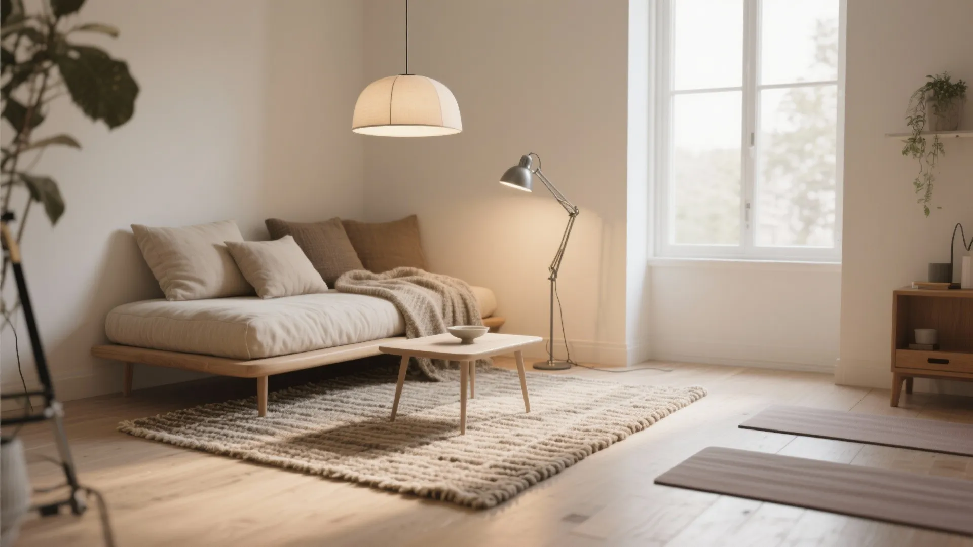 4. Define zones with rugs and lighting