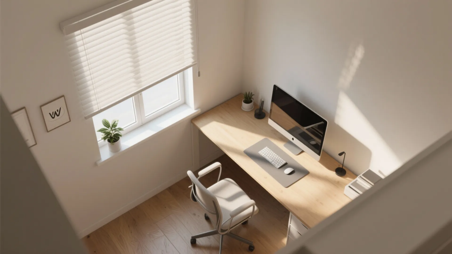 Daylight-first planning (desk placement and control)