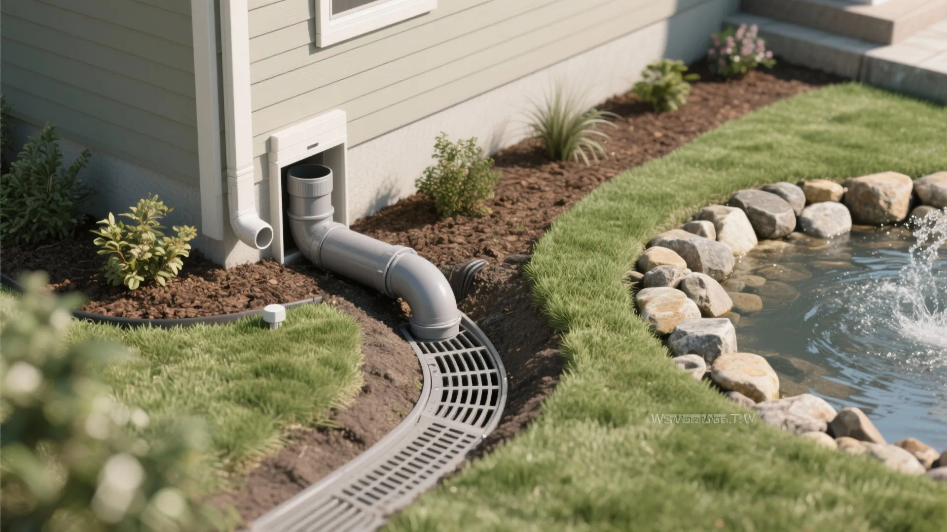 French Drain to Daylight, With Cleanouts and Rodent Guards