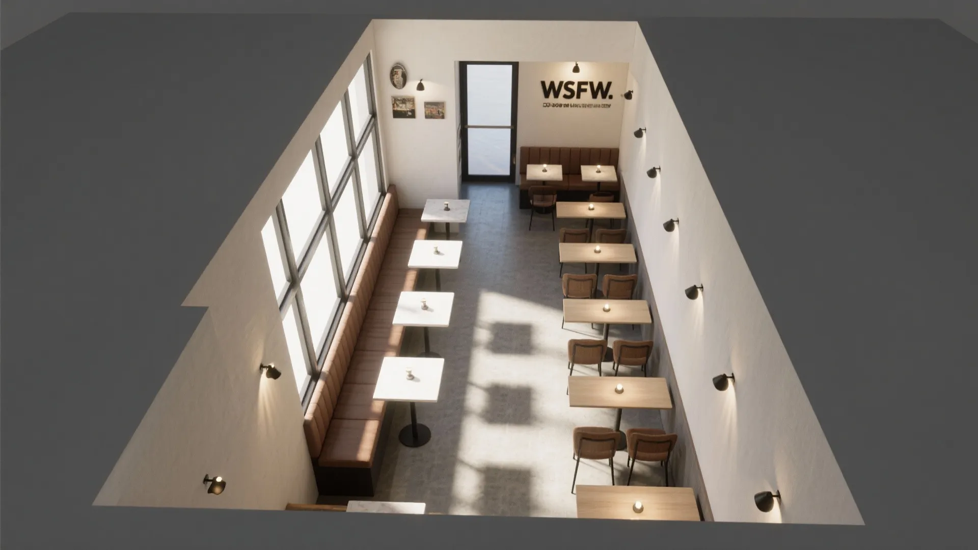 Daylight-first seating with adjustable accents