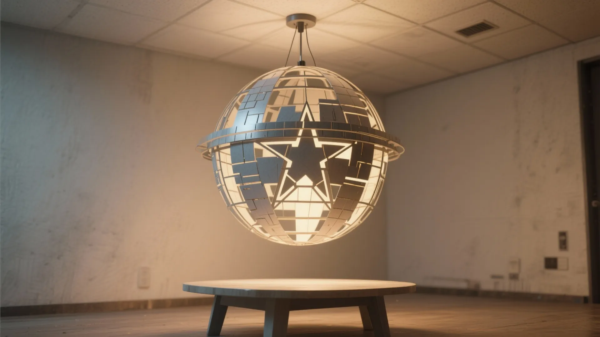 5. Death Star Pendant from Wireframe and Paper Mache