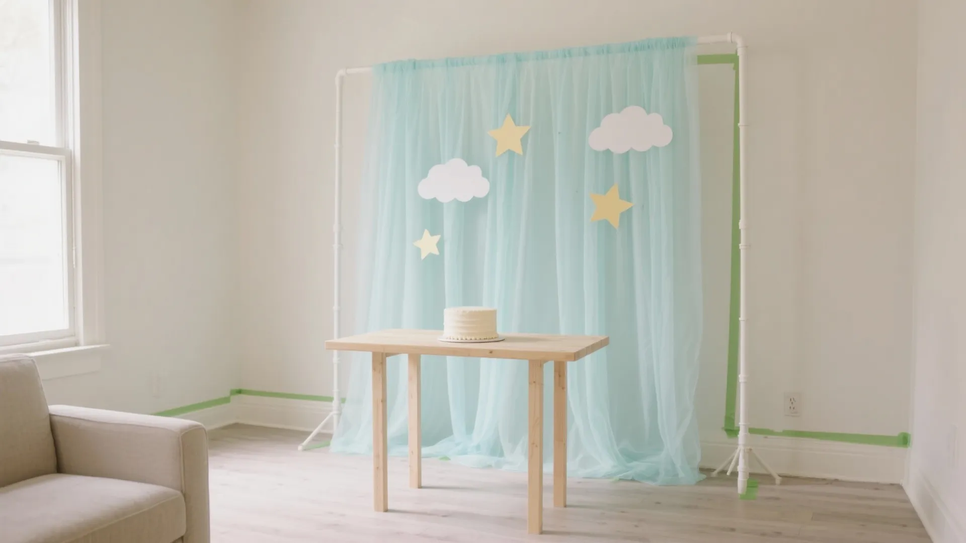 Photo-Ready Backdrop Wall with Removable Decals