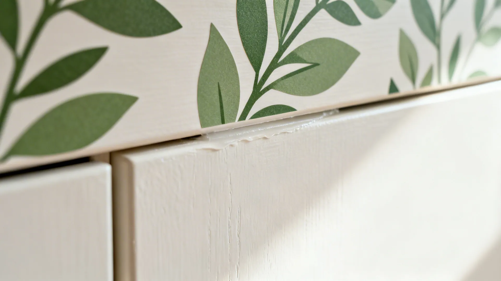 1) Minimal Floral Decals on Cabinet Doors