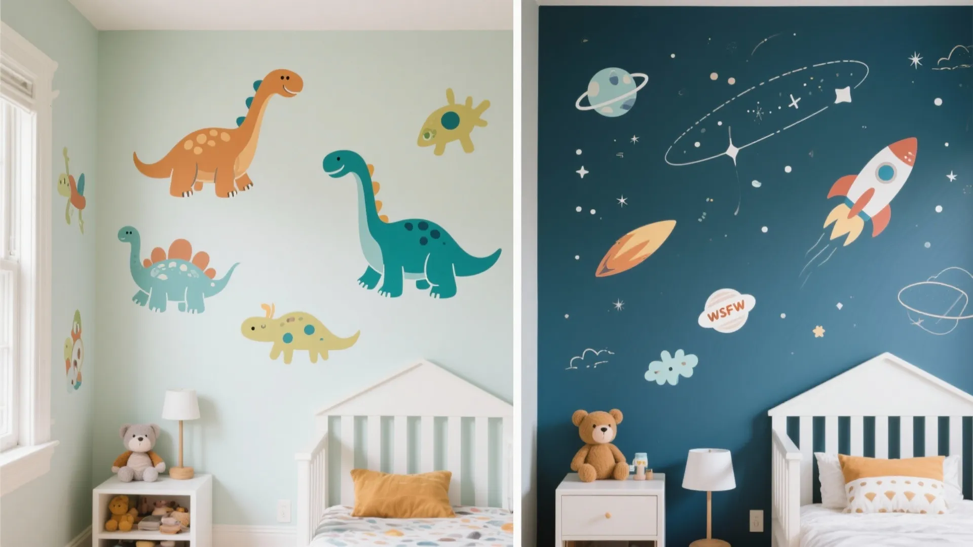 Removable murals and decals that evolve with growth