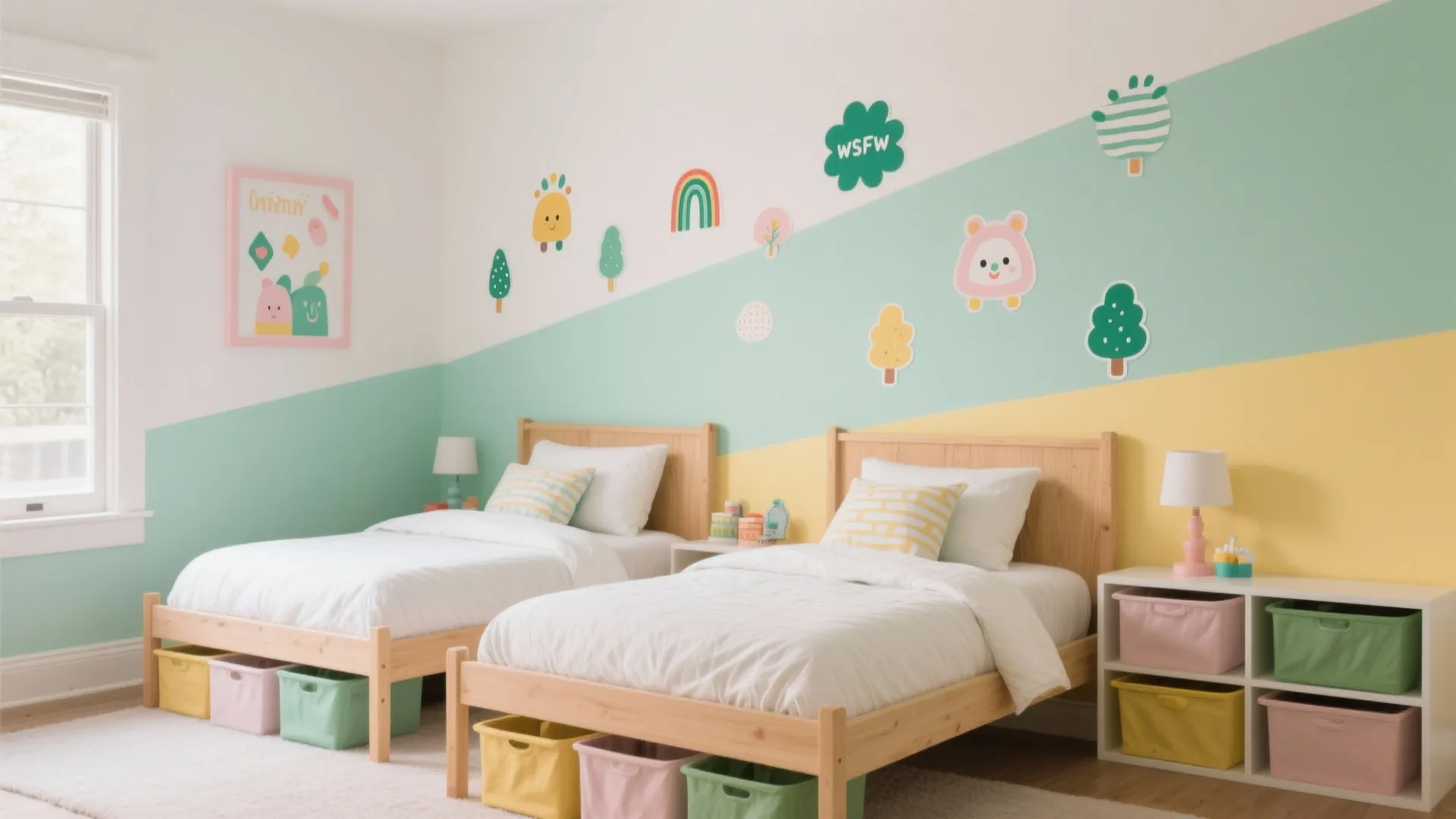 Removable wall decals and color blocking