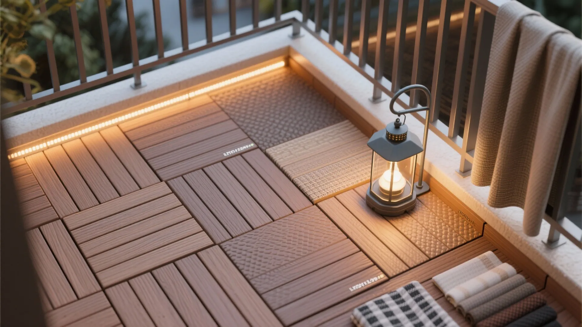 Warm Wood Decking and Layered Lighting