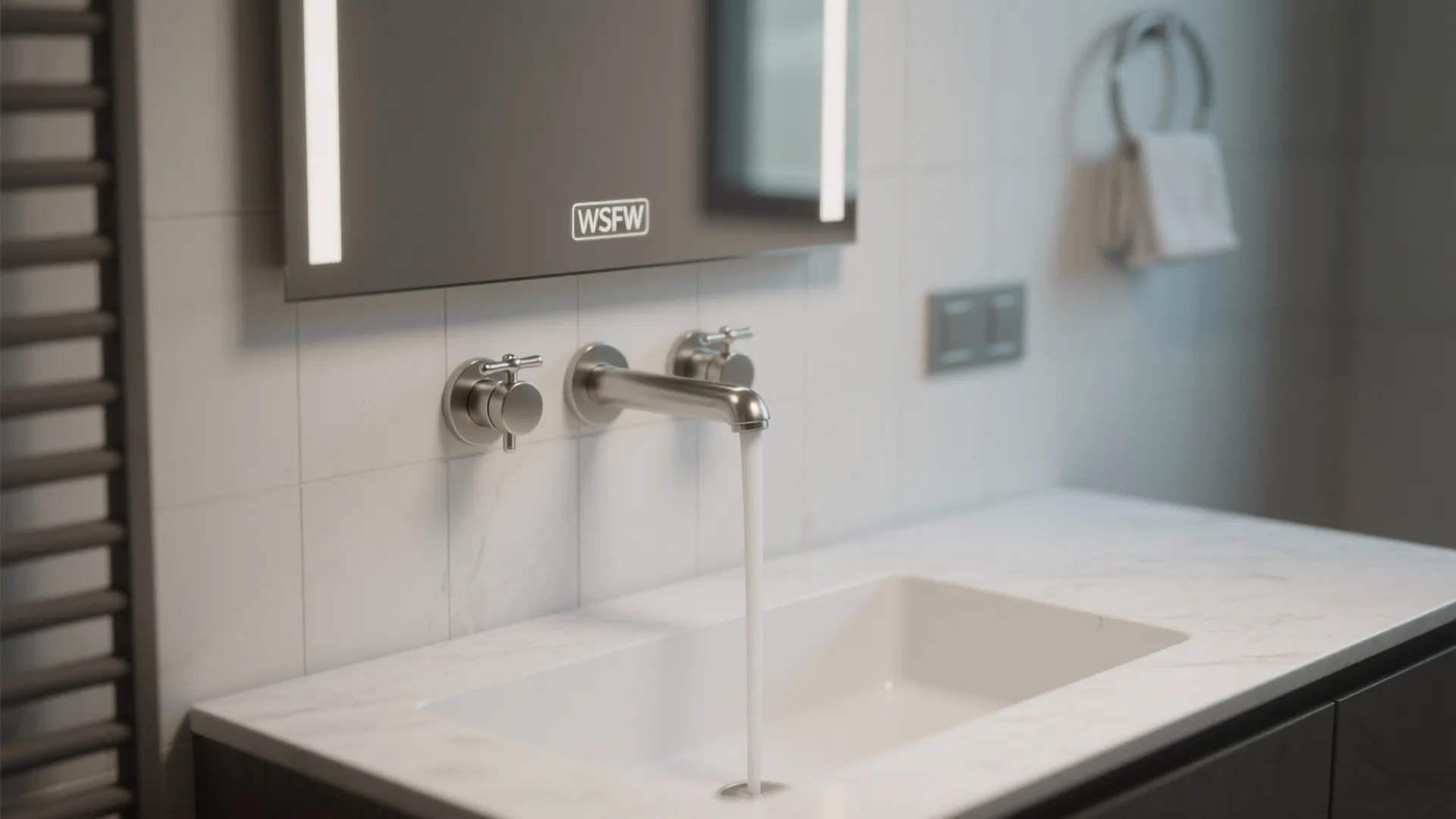 4. Wall-mounted look with deck-mounted practicality