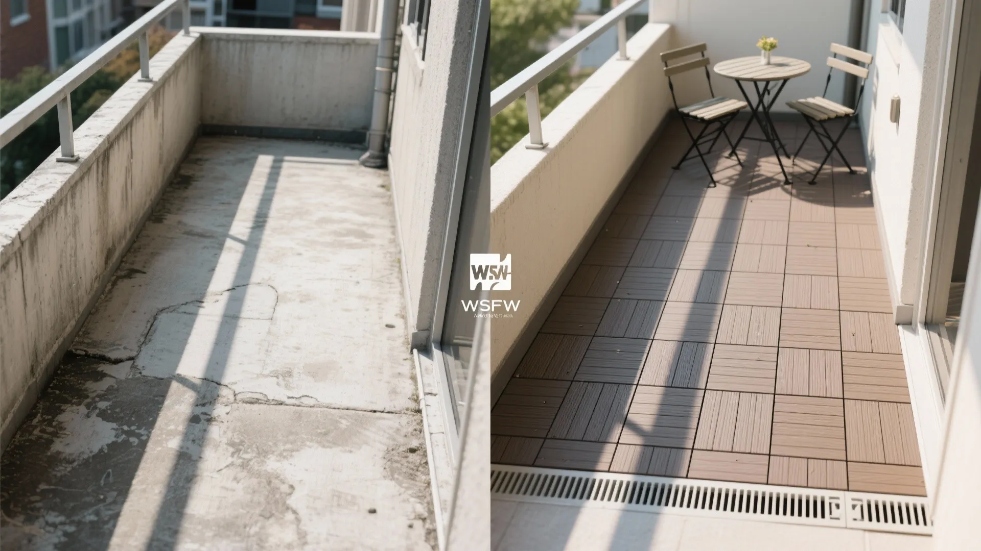 5) Flooring That Breathes: Interlocking Deck Tiles + Drain Care