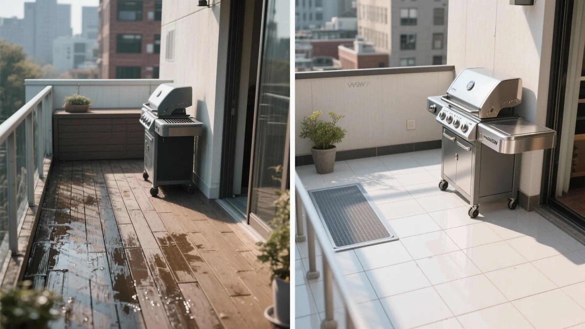 Heat-Resistant Deck Tiles + Grease Management