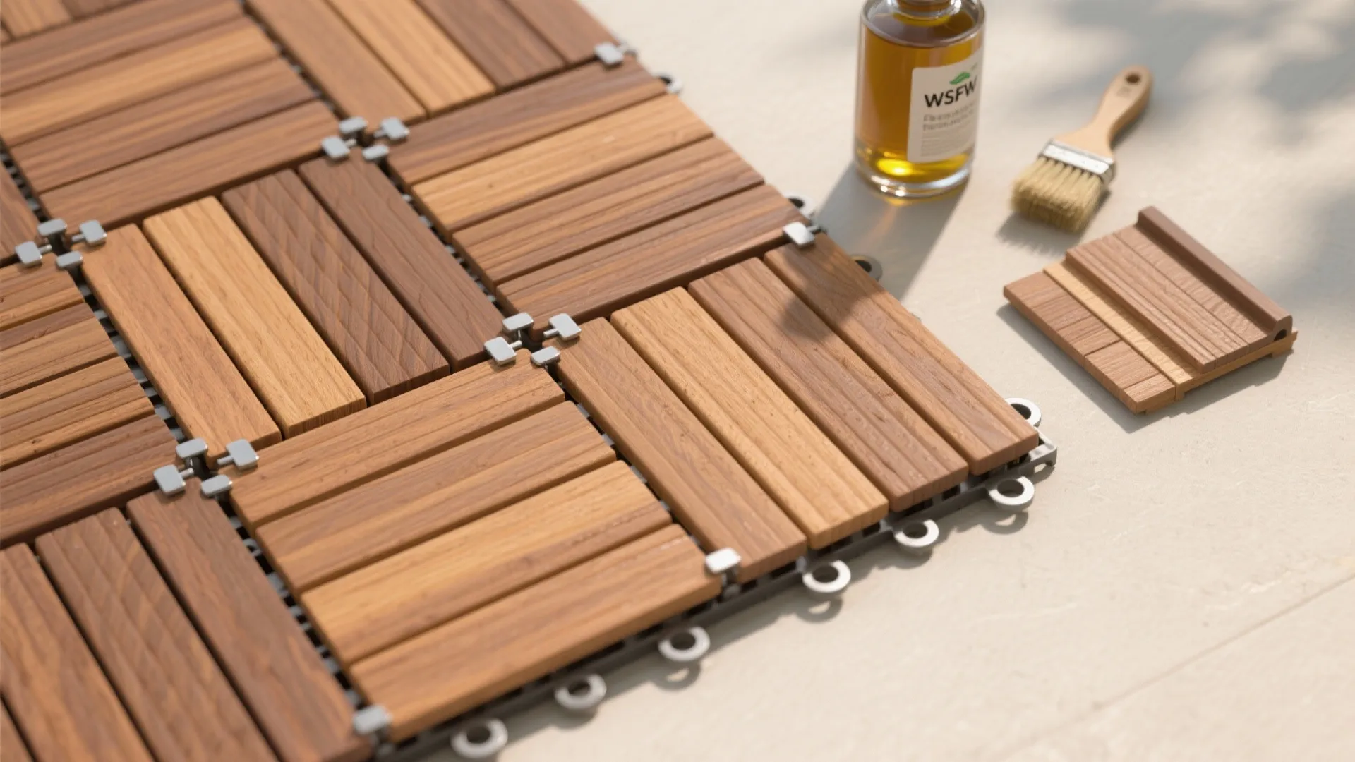 Warm Wood Elements & Deck Tiles