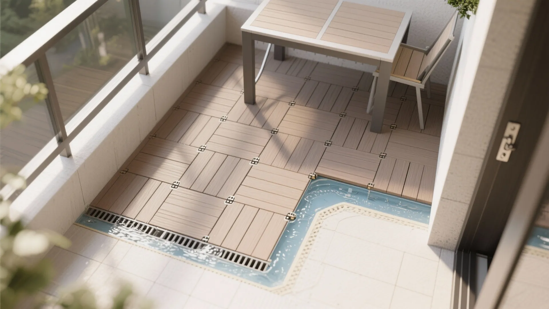 Convertible Deck: Fold-Down Table and Modular Flooring