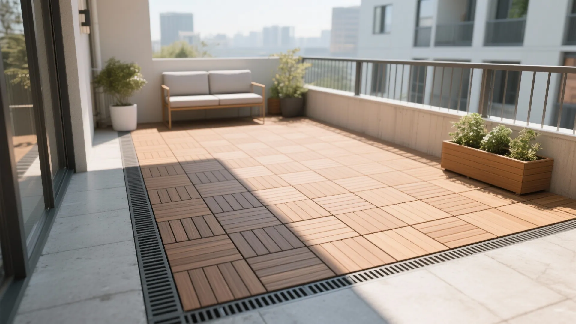 Weatherproof decking tiles for instant upgrade