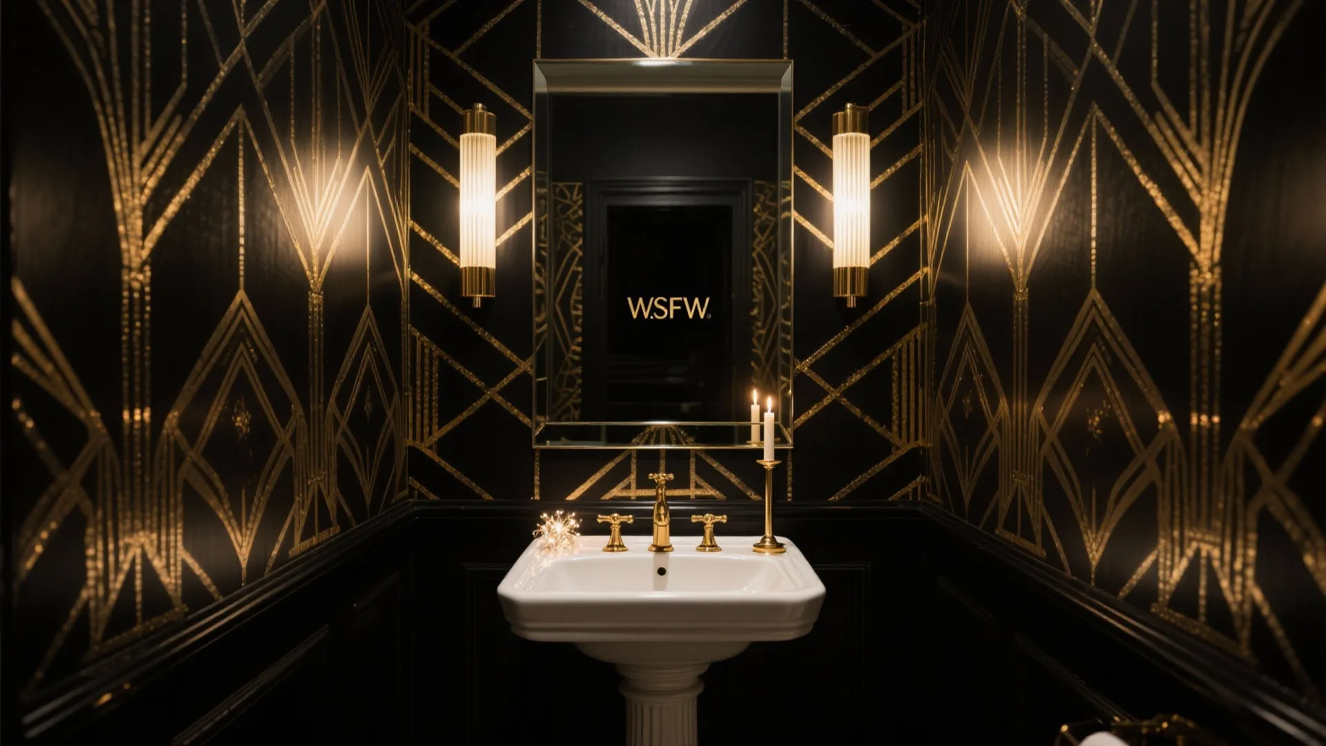 Art Deco Geometry in Black and Gold