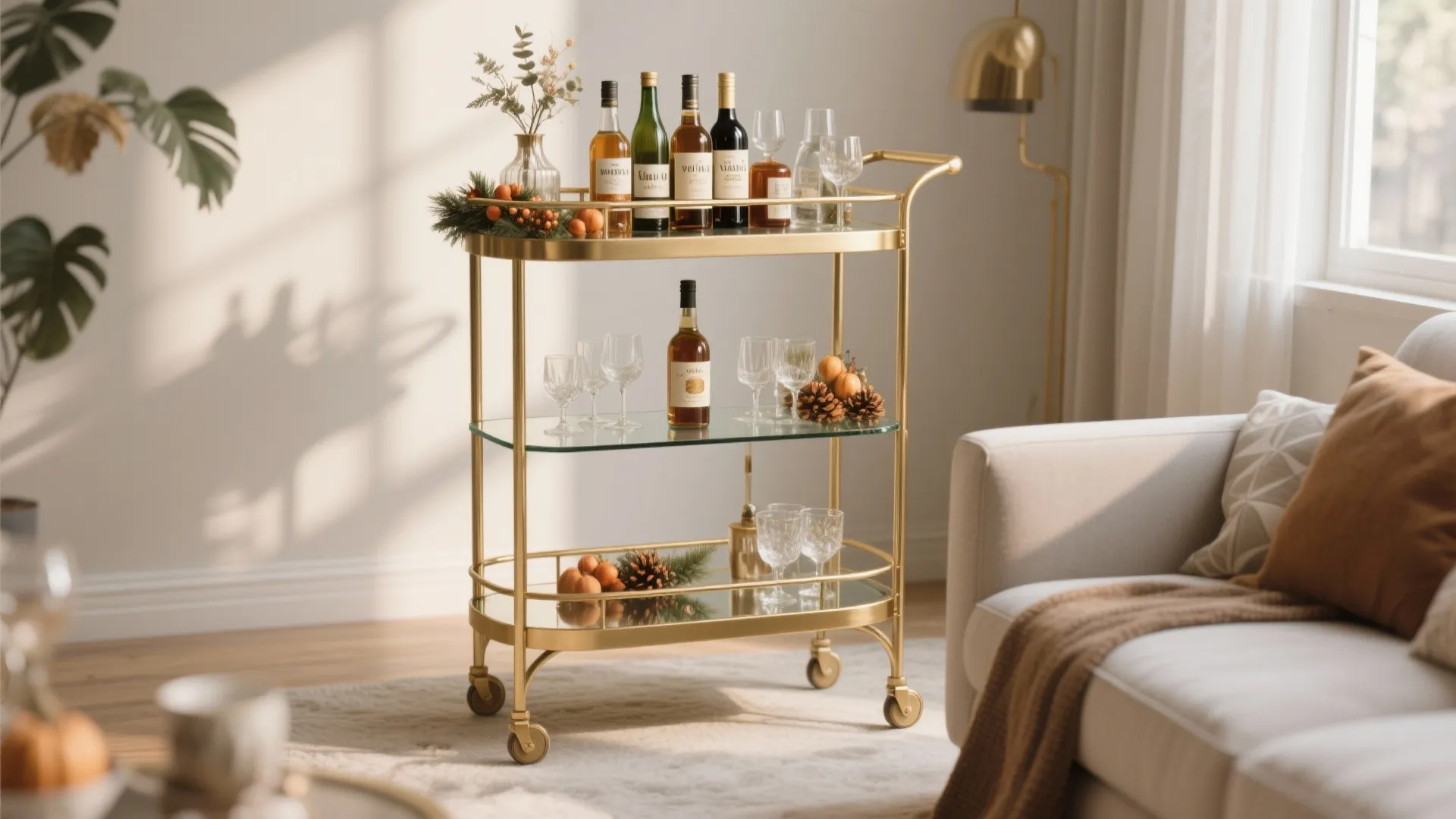 Bar cart that doubles as décor