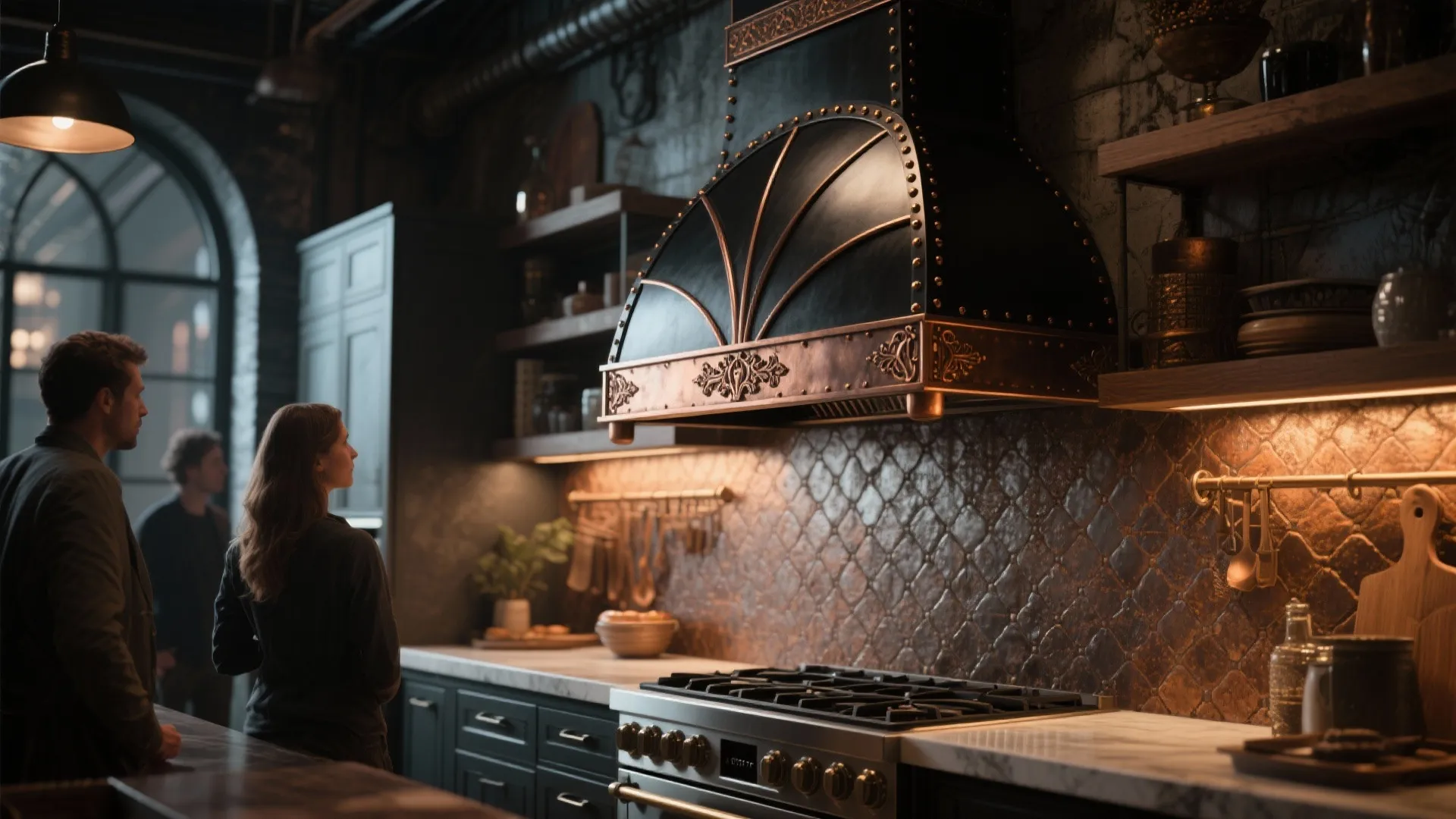 4. Decorative black hoods as focal art pieces