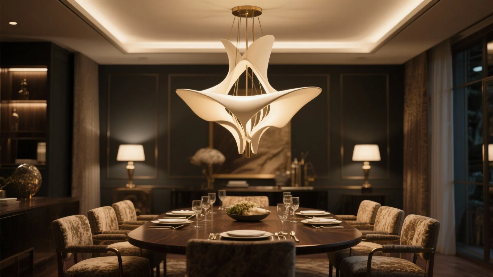 4. Decorative Chandelier as Focal Point