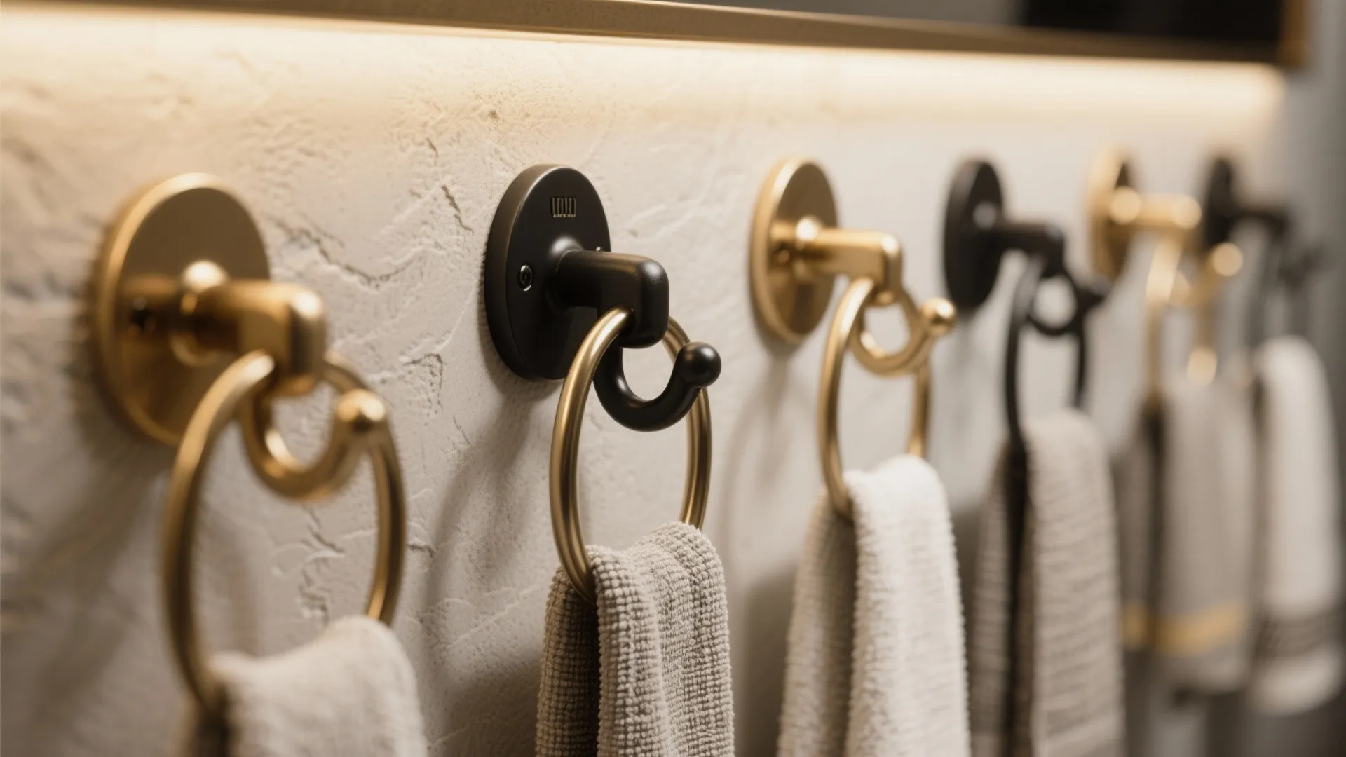 3. Decorative hooks and staggered heights