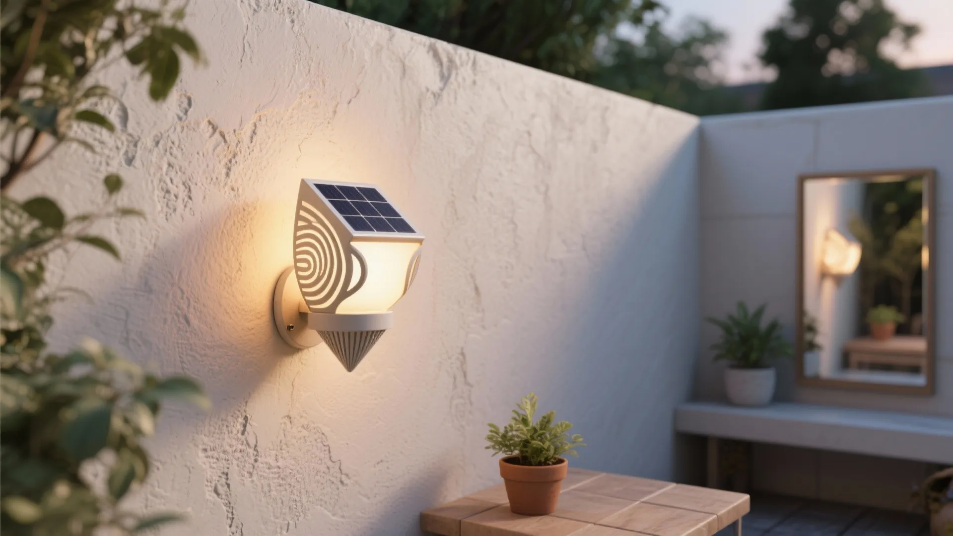 3. Decorative Solar Sconces to Save Space