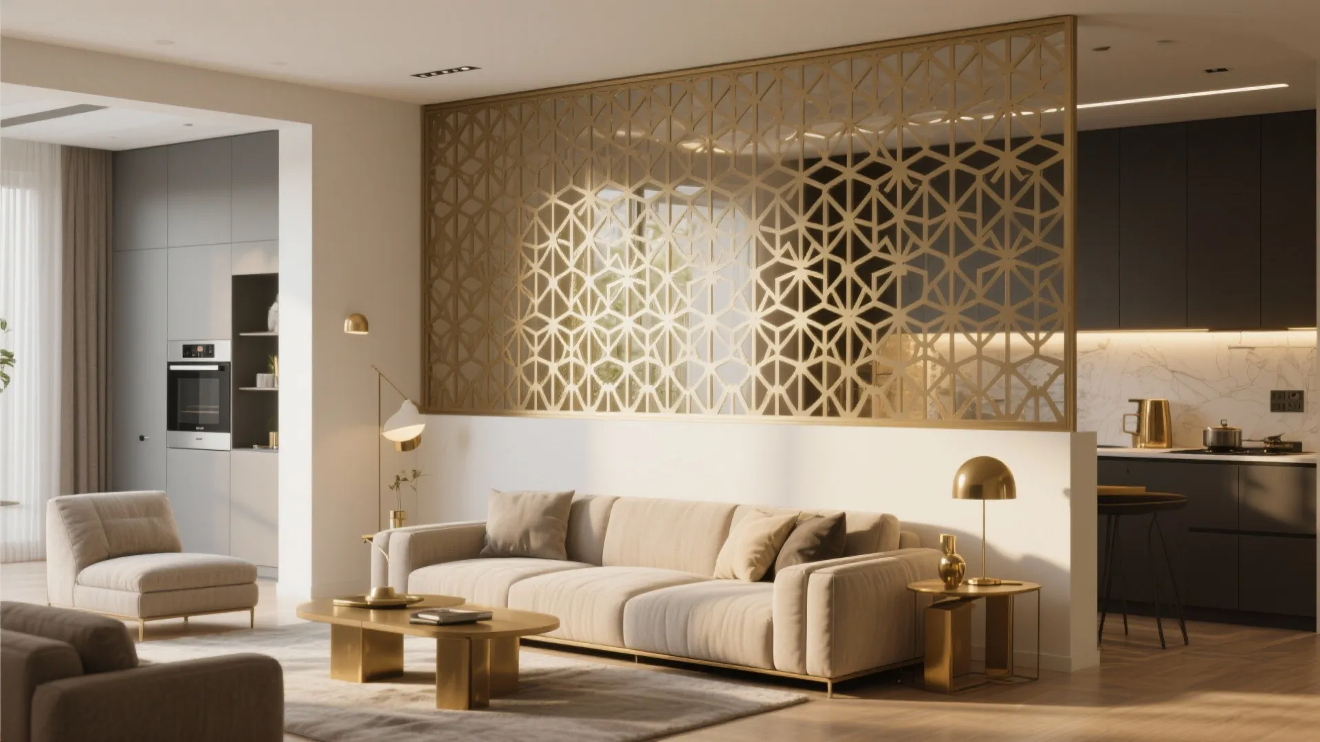 4. Decorative Screen Above Half Wall