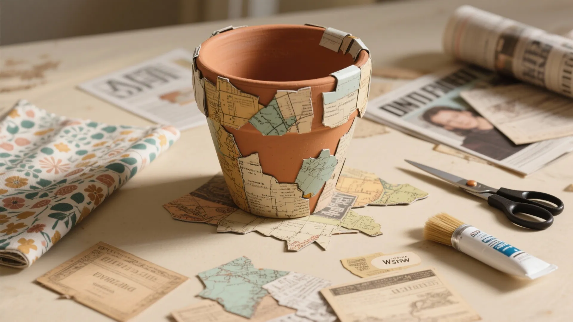 Decoupage and upcycled collage