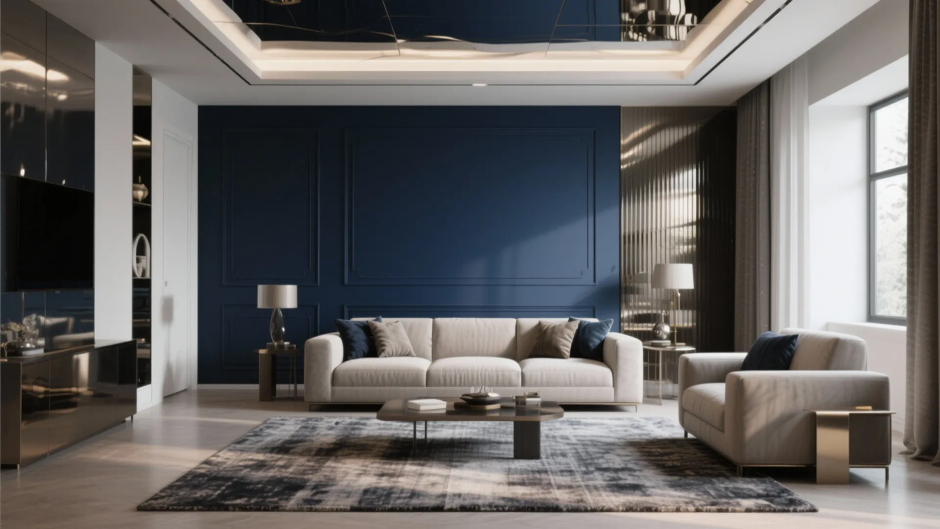 4. Deep Accent — Navy or Charcoal on One Wall