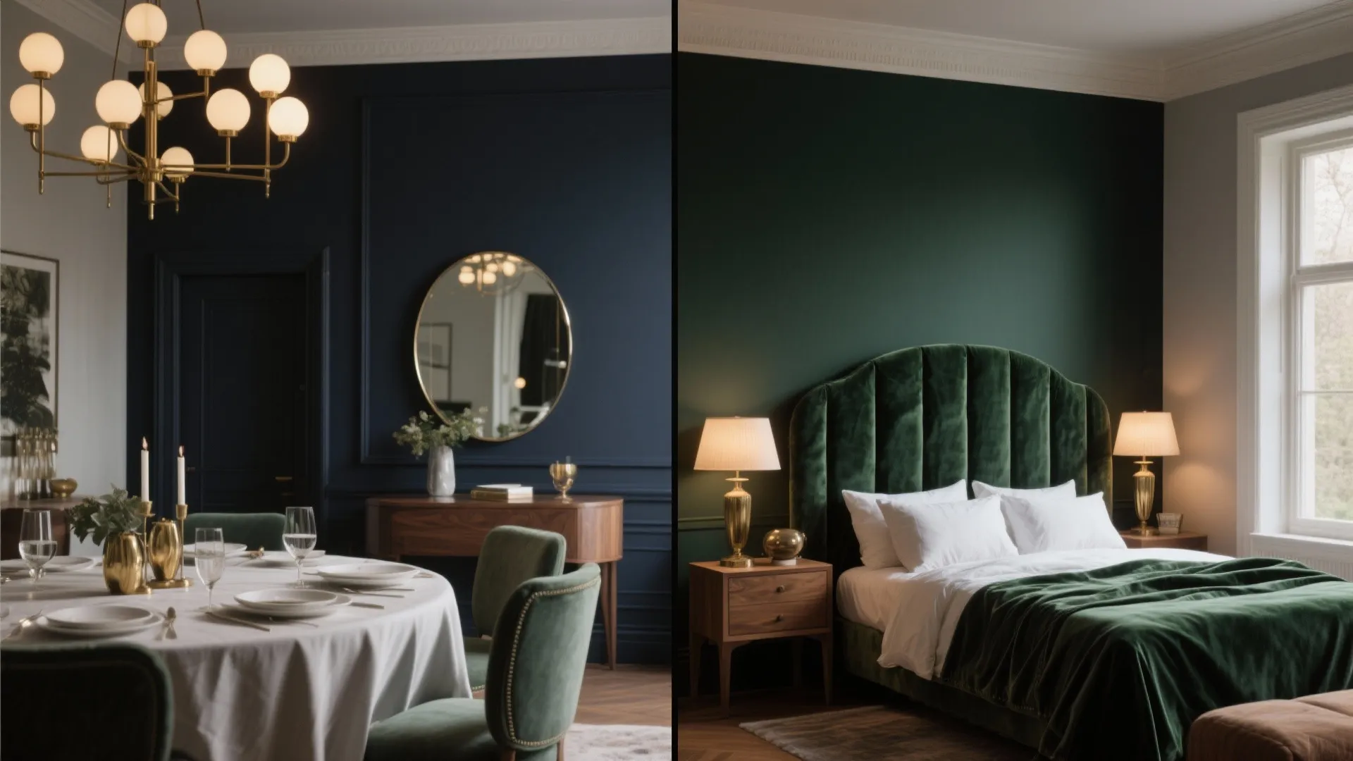 2. Deep moody tones on a single wall