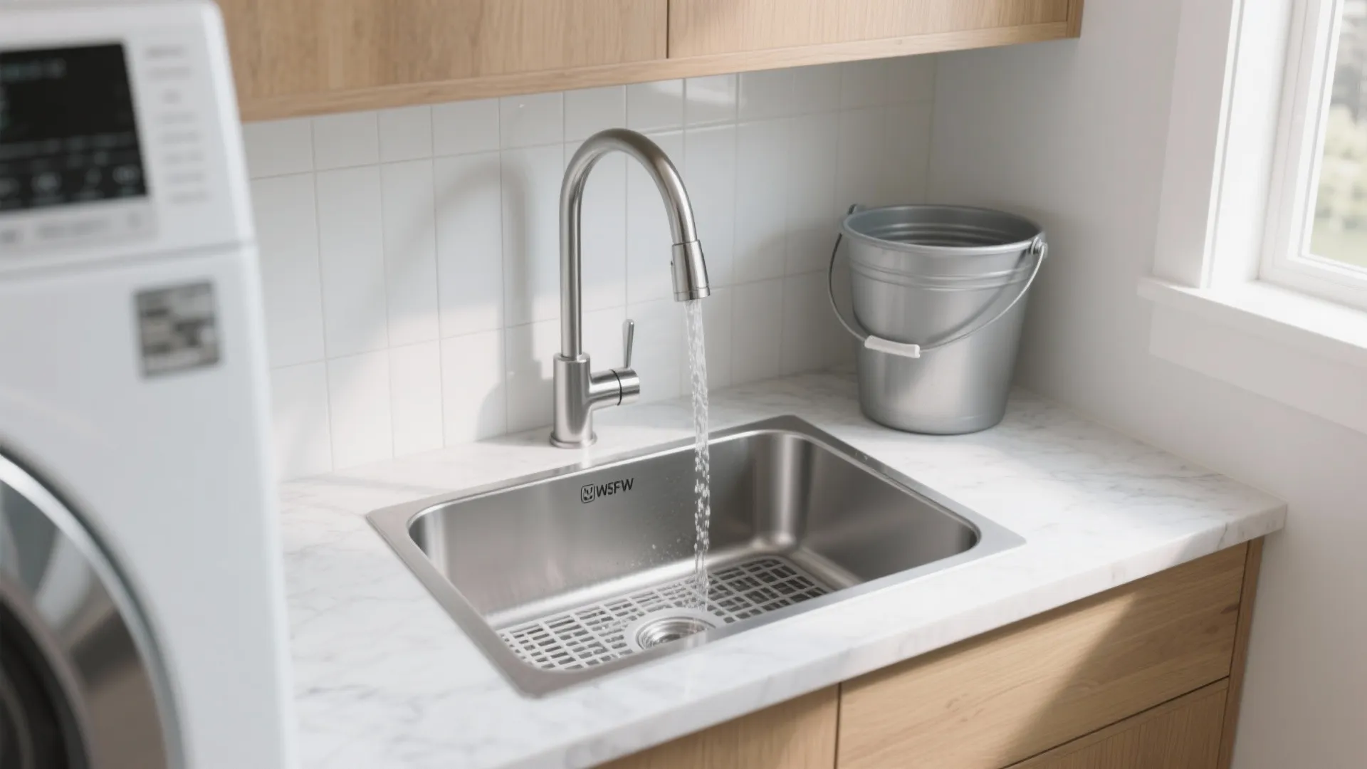 Idea 1: Go deep with a utility basin (and tame the splash)